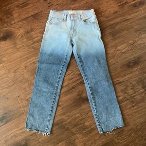 Womens Lucky Brand Ombré Wash Mid Rise Cropped Mom Jeans Size 00/24